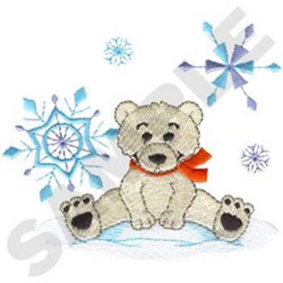 Eisbär mit Schneeflocke