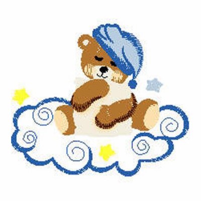 schlafender Teddy auf Wolke